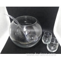 glass Punch Bowl Set with scooped ladle